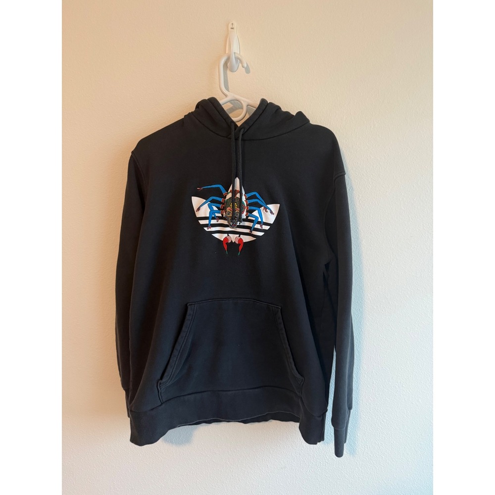 Rare Adidas Originals Keiichi Tanaami Hoodie Black  Embroidered Skull Mens
